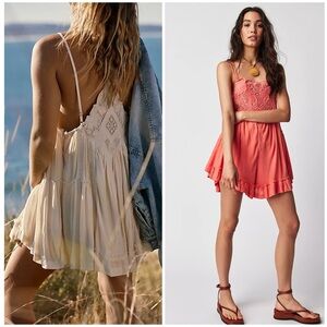 𝓯𝓹 Free People ~ Bali Ray Of Sunshine Romper in Coral